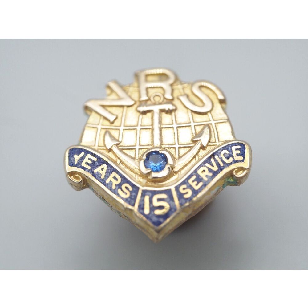 VTG US Navy Pin 10K GF + Blue Spinel